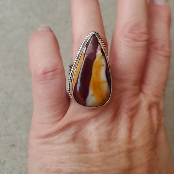 New Mookaite Jasper 925 Silver Statement Ring. - Picture 9 of 12